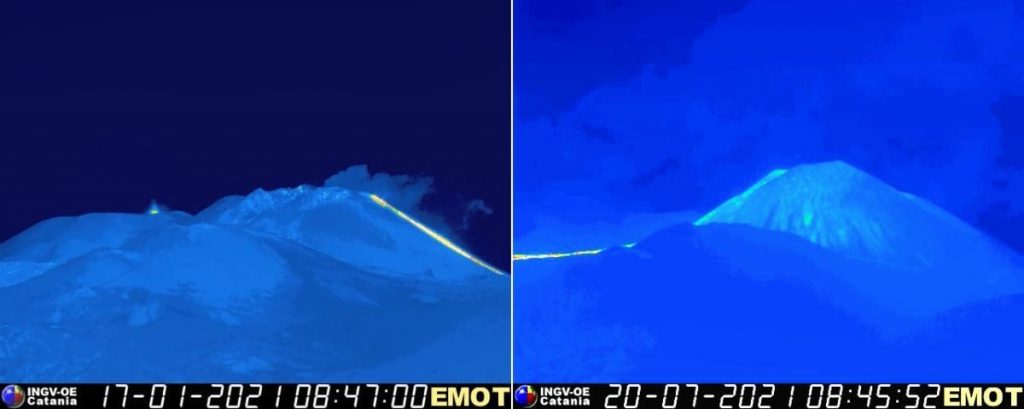 La differenza di altezza dell’Etna in una rilevazione dell’INGV