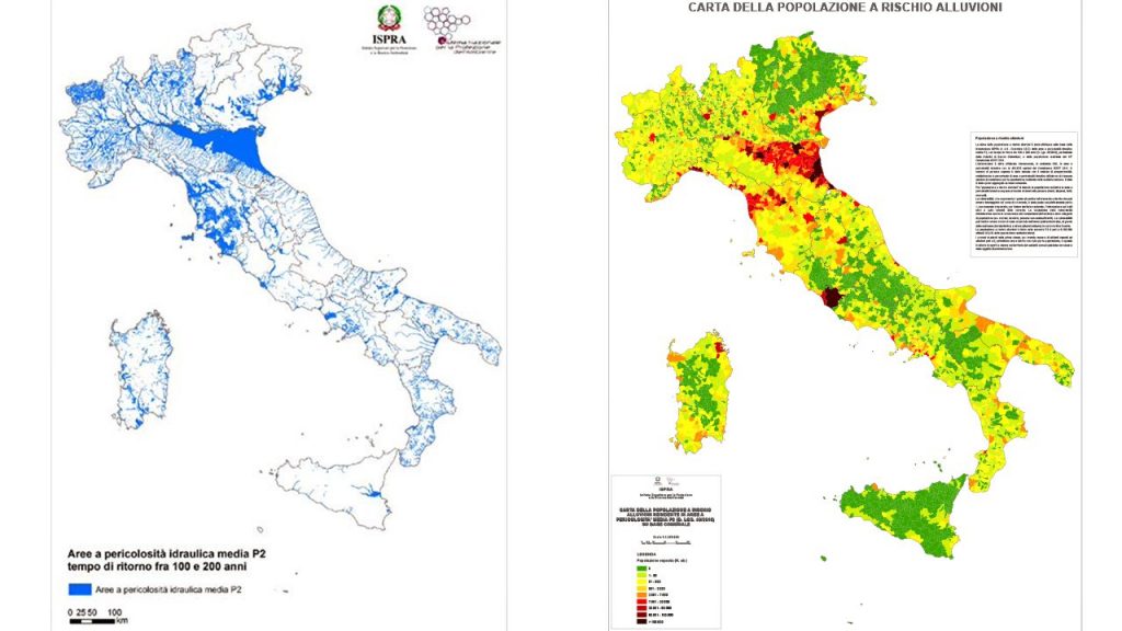Mappe del rischio idrogeologico in Italia – foto credit ISPRA