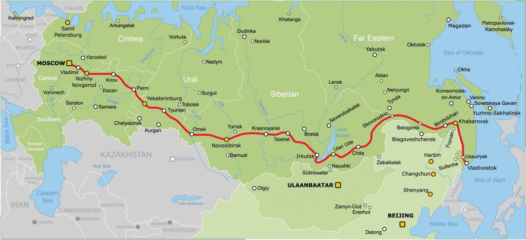 Mappa della Transiberiana