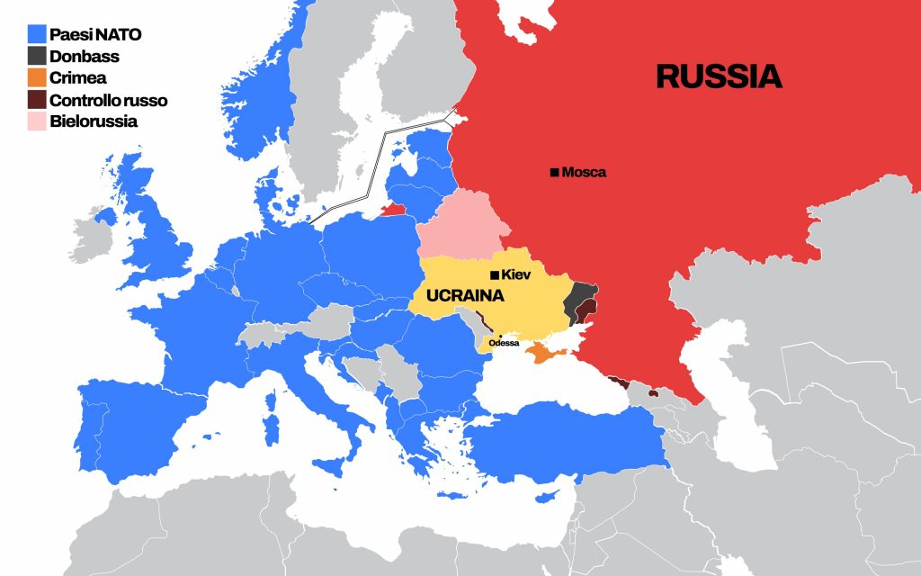 Mappa NATO, Russia, Ucraina
