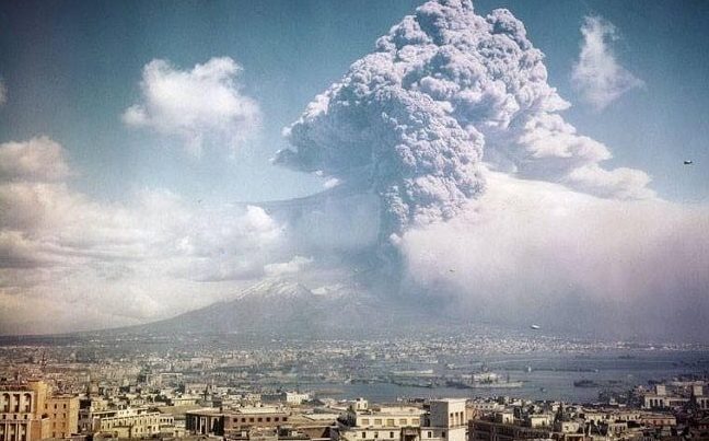 L’eruzione del Vesuvio del 1944 a colori