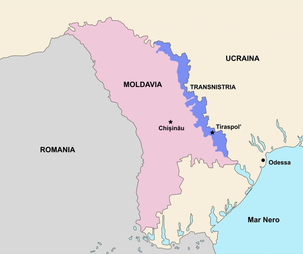 Mappa Moldavia e Transnistria