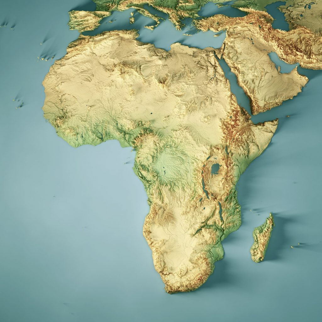 Carta fisica dell'Africa