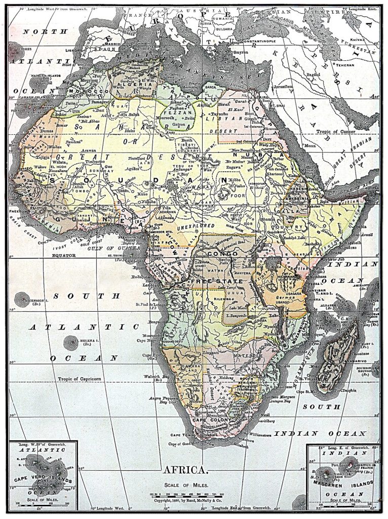 Carta dell'Africa nel 1890