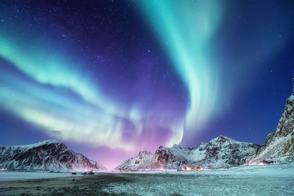 aurora boreale azzurra