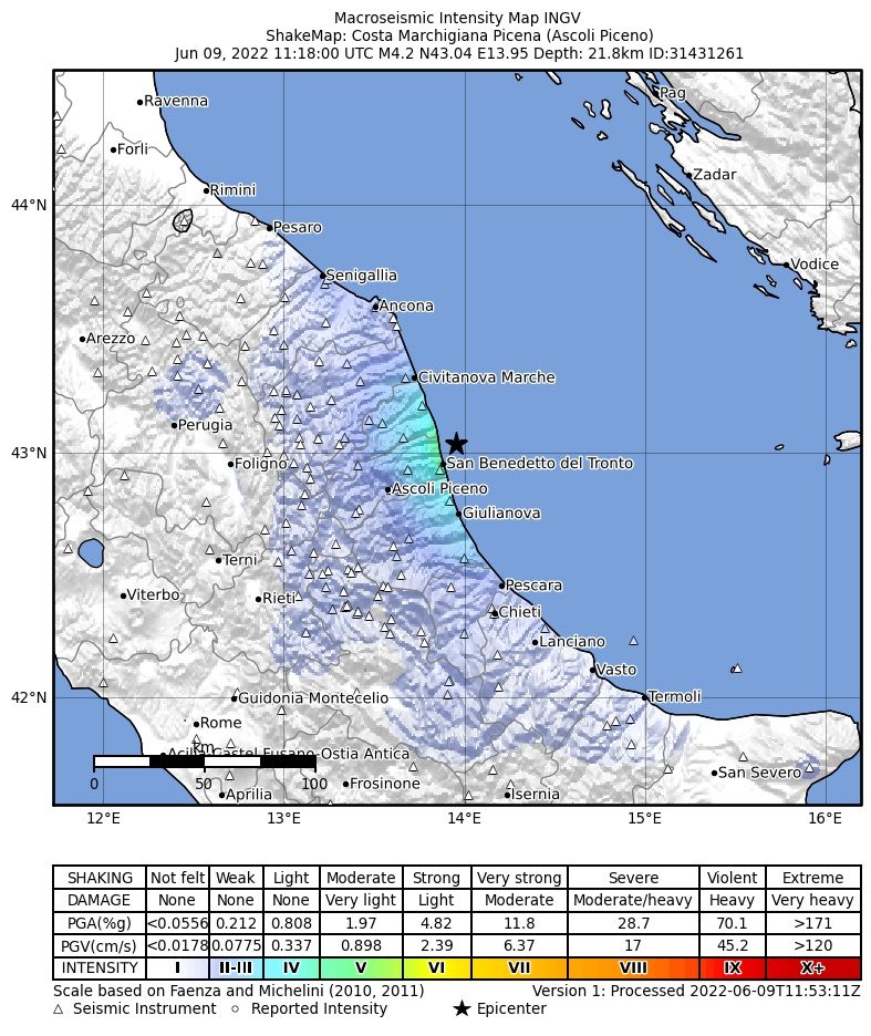intensità terremoto ascoli piceno